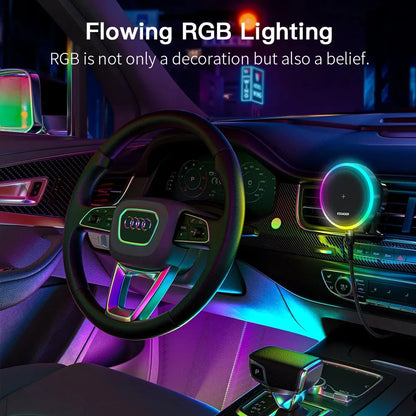 Essager RGB Magnetic Car Phone Holder with Wireless Charger