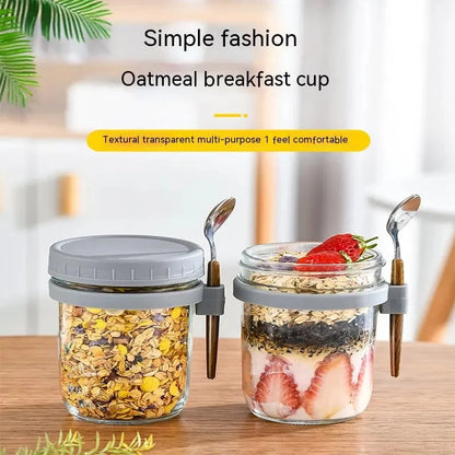 Portable Overnight Oat Glass Cup Water Mug