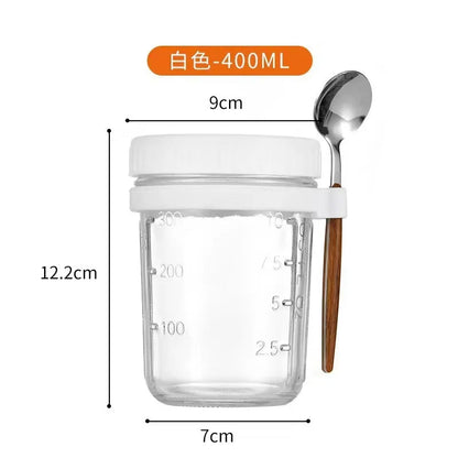 Portable Overnight Oat Glass Cup Water Mug